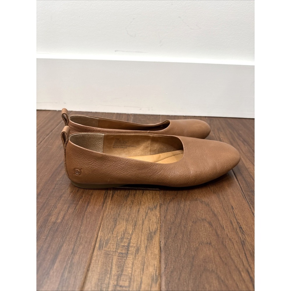 Born Tan Leather Ballet Flats